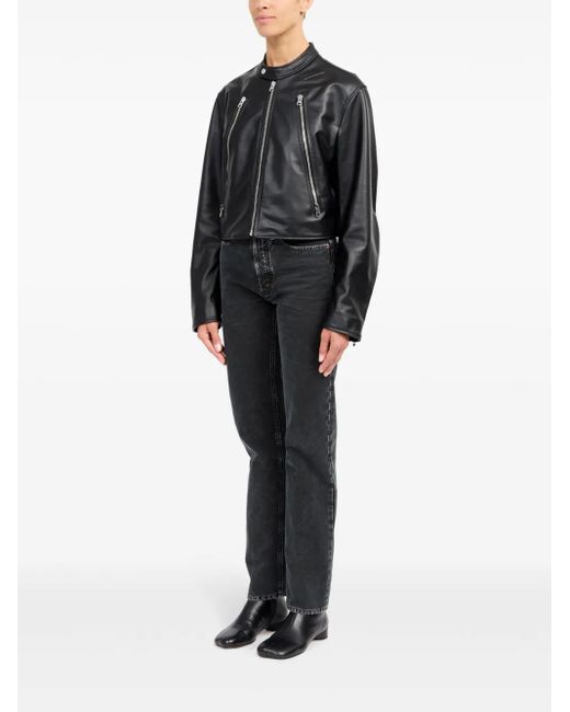MM6 by Maison Margiela Black Leather Jacket
