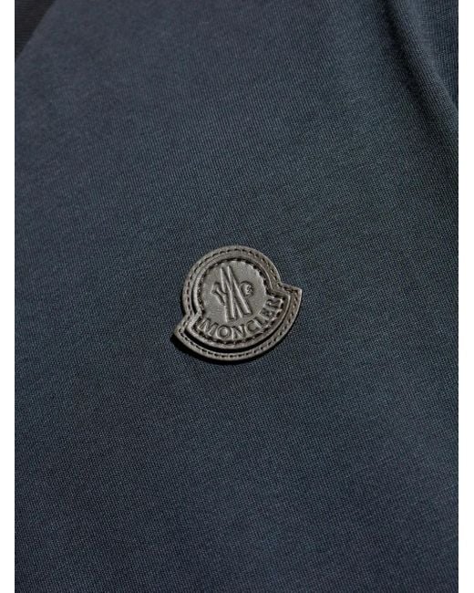 Camiseta con parche del logo Moncler de hombre de color Blue