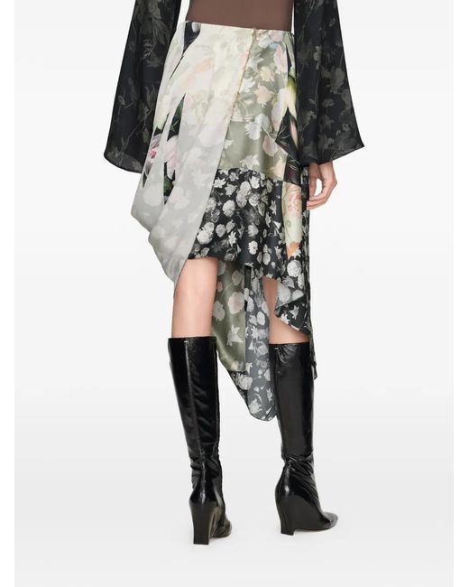 Maison Margiela White Floral Draped Skirt
