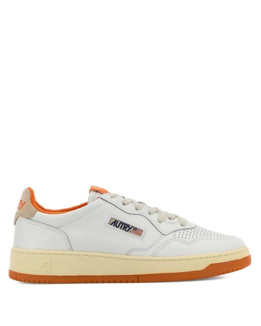 Autry White Medalist Perforated-Detail Sneakers for men