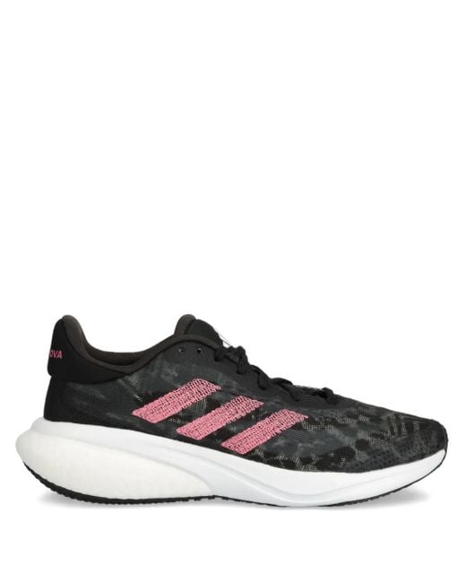 Adidas Black Supernova Three-Stripe Sneakers