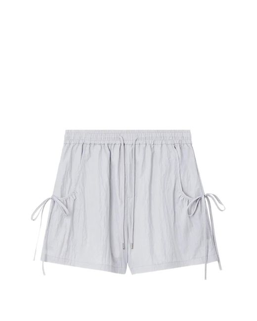 B+ AB White Drawstring-Waist Side-Tie Mini Shorts