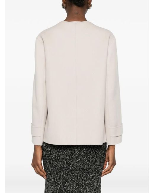 Max Mara White Pocket Button Jacket