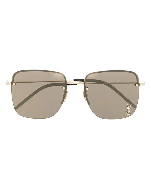 Saint Laurent Metallic Monogram Sl312M Square-Frame Sunglasses