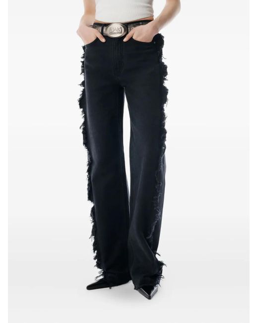 Jeans Float Con Bordi Sfrangiati di Alexander Wang in Blue