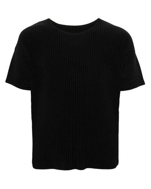 T-shirt Plissettata di Homme Plissé Issey Miyake in Black da Uomo