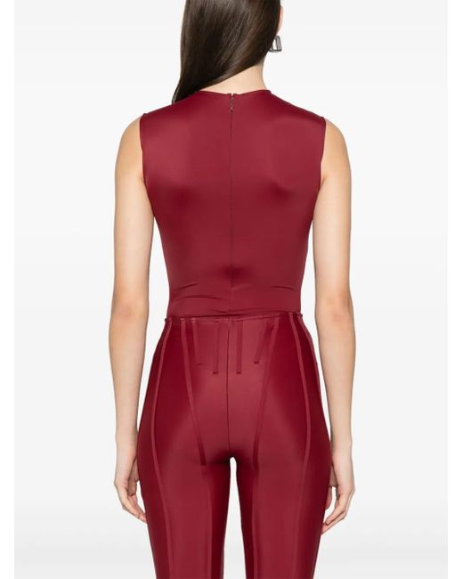Mugler Doorzichtige Body in het Red