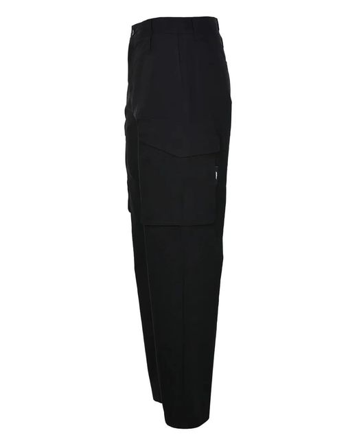 MSGM Black Cargo-Pocket Pants for men