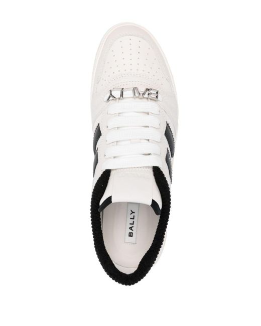 Bally White Royalty Logo-lettering Leather Sneakers for men