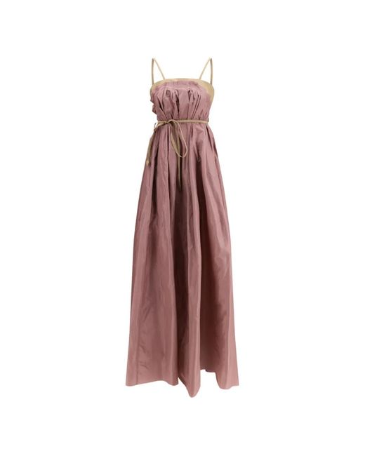 DI STAVNITSER Pink Gathered Tie-Waist Dress