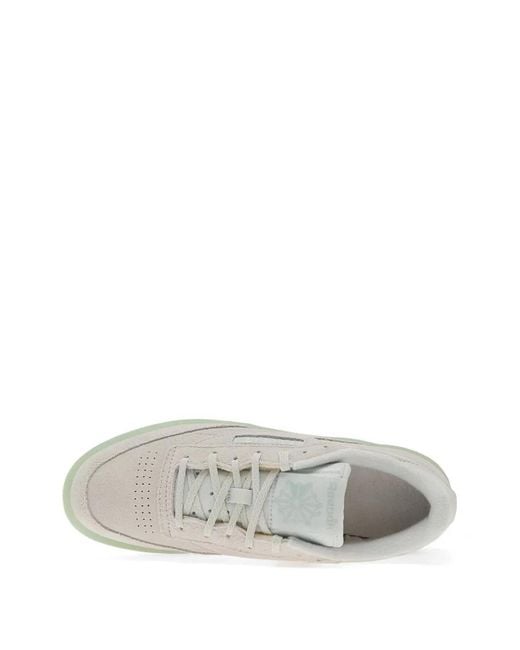 Reebok White Club C 85 Suede Sneakers