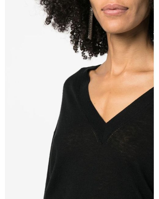 Pull En Maille Fine À Col V IRO en coloris Black