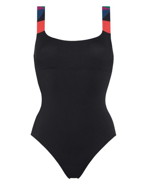 Eres Black Tempo Contrasting-strap Swimsuit