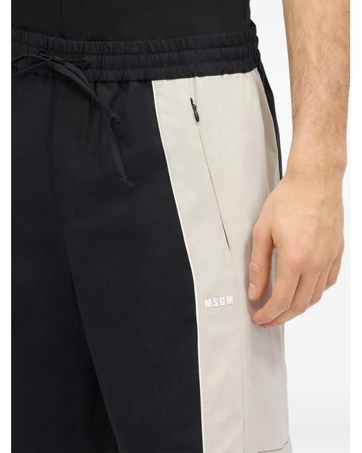 Pantalones Cortos Con Diseño Colour Block Y Cordones MSGM de hombre de color Black