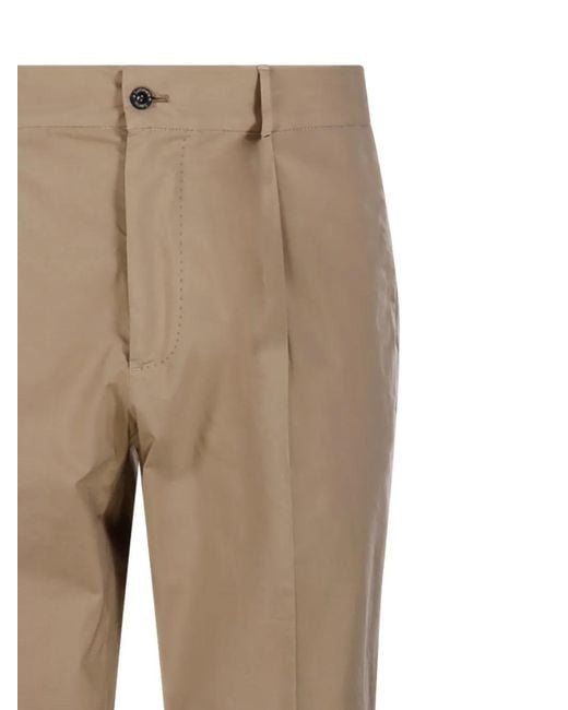 Santaniello Natural Pleated Elasticated-Waistband Trousers for men