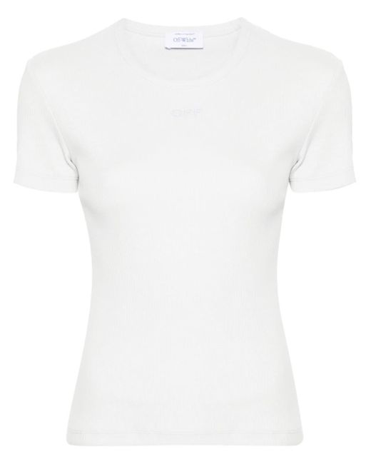 Off-White c/o Virgil Abloh Off Stamp Katoenen T-shirt in het White