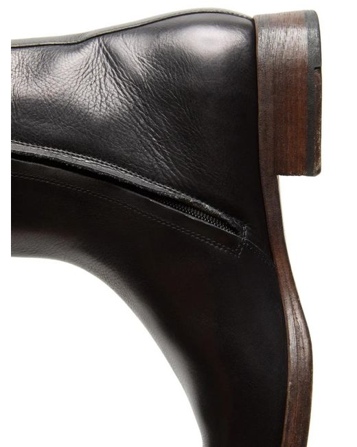 Acne Black Leather Ankle Boots for men