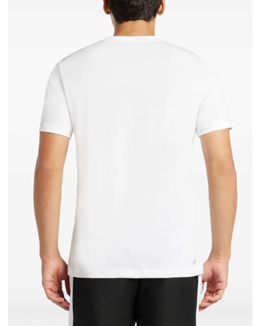Lacoste White Crocodile-Print Jersey T-Shirt for men