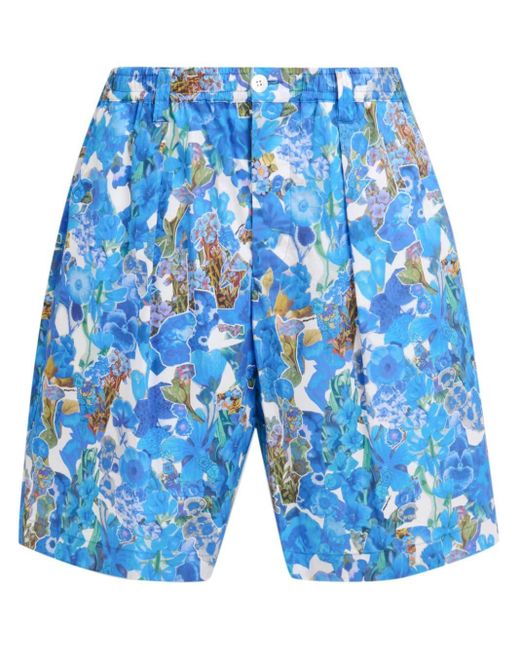 Marni Shorts mit Blumen-Print in Blue für Herren