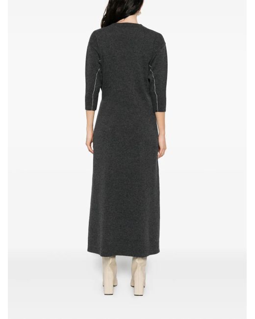 Rabanne Black Midikleid im Layering-Look