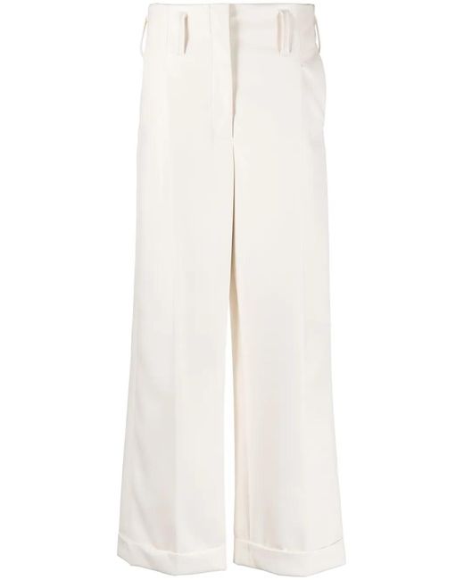 Philosophy Di Lorenzo Serafini White High-Waist Straight-Leg Trousers