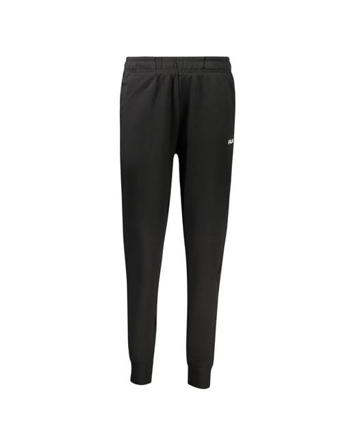 Fila Black Logo-Patch Track Pants