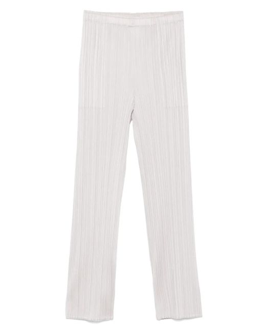 Pantalon À Design Plissé Pleats Please Issey Miyake en coloris White