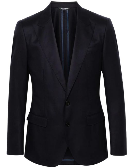 Dolce & Gabbana Blue Single-Breasted Blazer for men