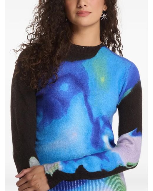 Desigual Blue Abstract-Print Sweater
