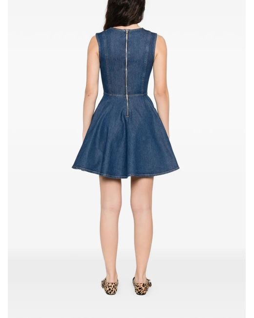 Maje Blue Short Flared Denim Dress
