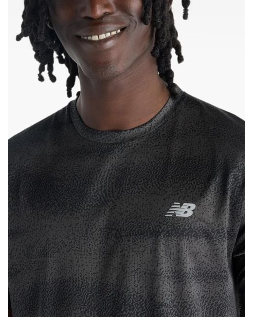 New Balance Gray Rc Essential Printed T-Shirt for men
