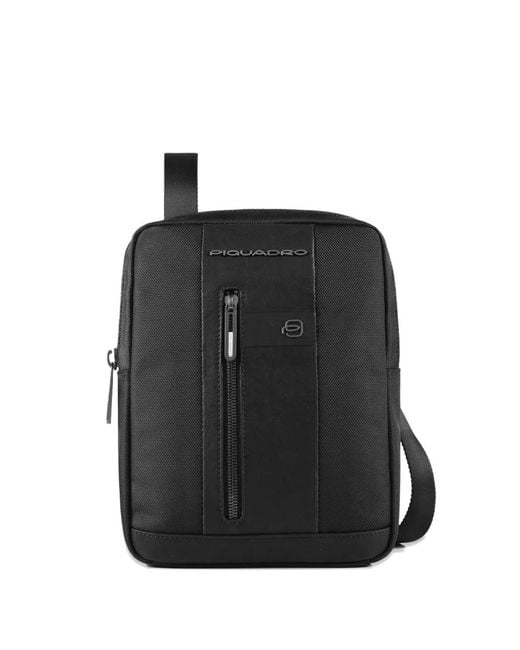 Piquadro Black Zip-Detail Crossbody Bag for men