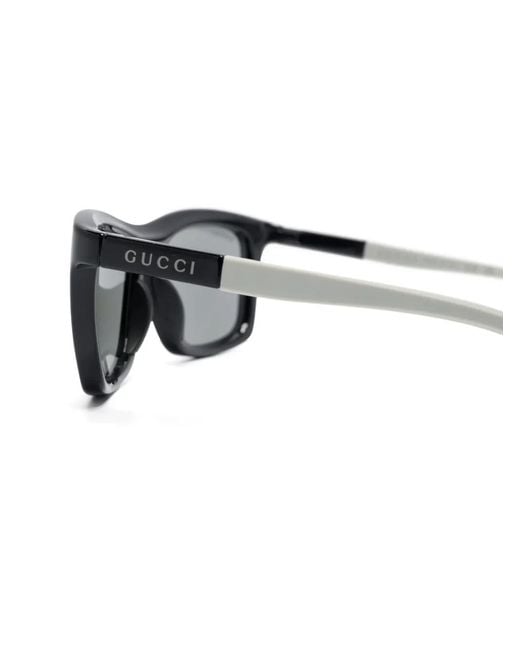 Gucci Black Rectangle-Frame Sunglasses