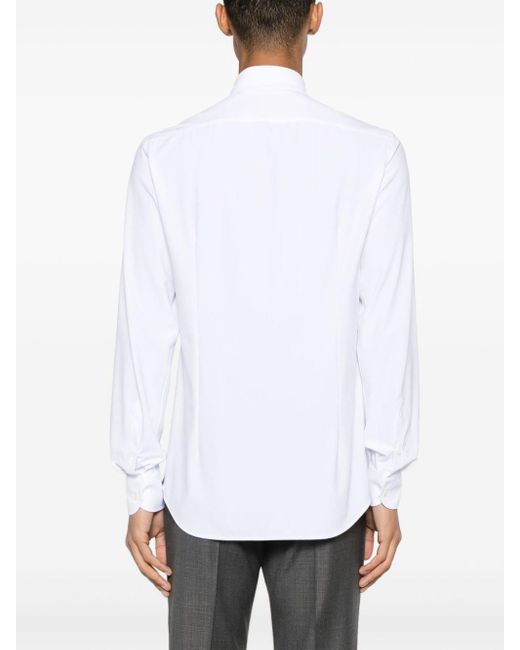 Camicia con colletto ampio di Corneliani in White da Uomo