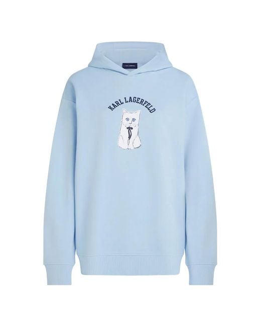 Karl Lagerfeld Blue Ikon Choupette Hoodie