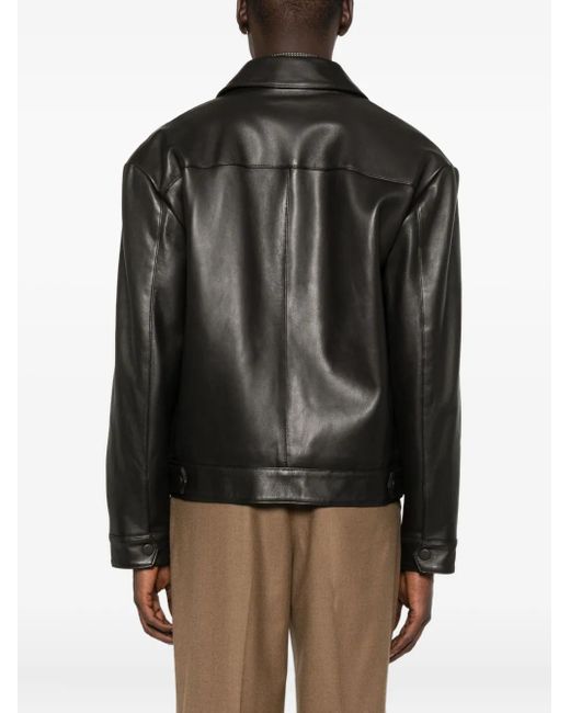 Emporio Armani Lederjacke mit Reißverschluss in Black für Herren