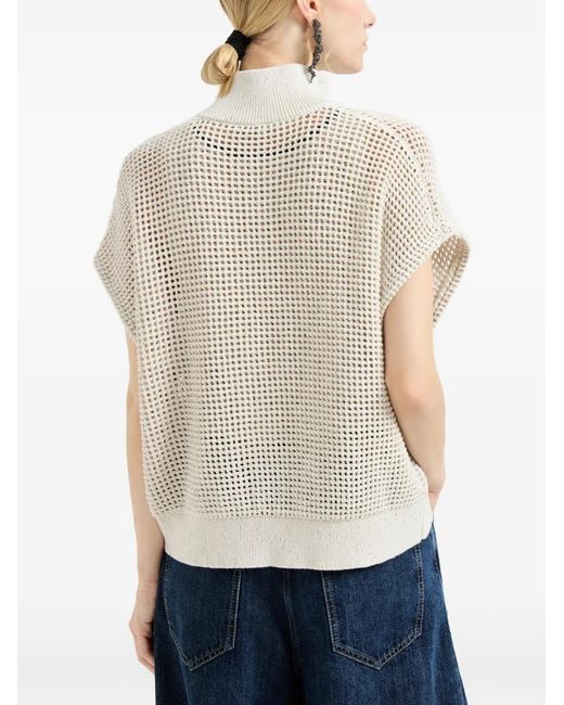 Brunello Cucinelli White Zip Cardigan