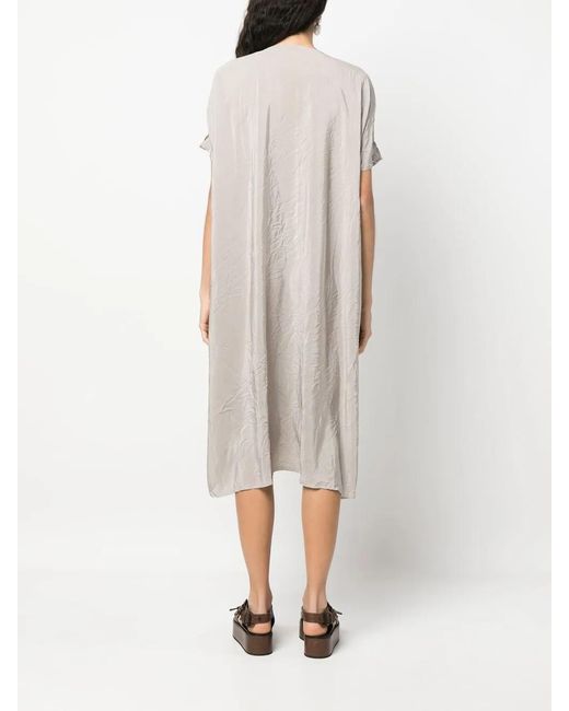 Daniela Gregis White Silk Midi Shirt Dress