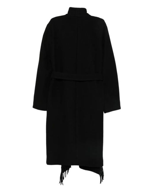 IRO Black Fringed Belted Coat