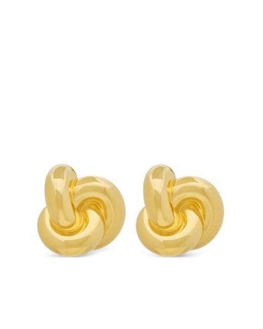 Boucles d'oreilles à design de nœud Saint Laurent en coloris Metallic