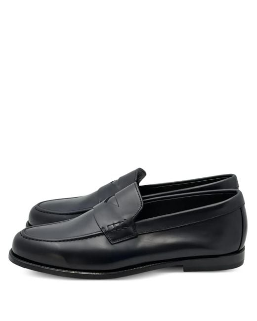 Doucal's Black Penny Leather Loafers for men