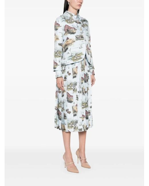 Thom Browne White All-Over Print Blazer