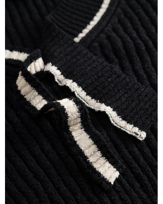 Elena Velez Black Varsity Knitted Top