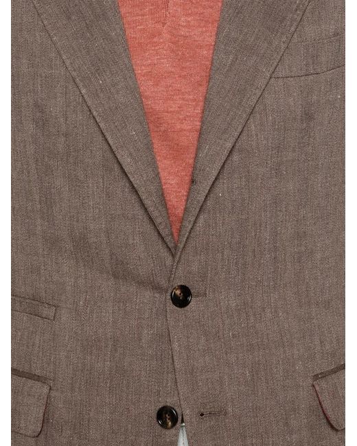 Brunello Cucinelli Brown Flap-Pocket Blazer for men