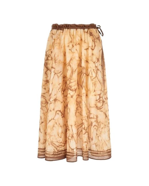 Zimmermann Natural Indra Midi Skirt