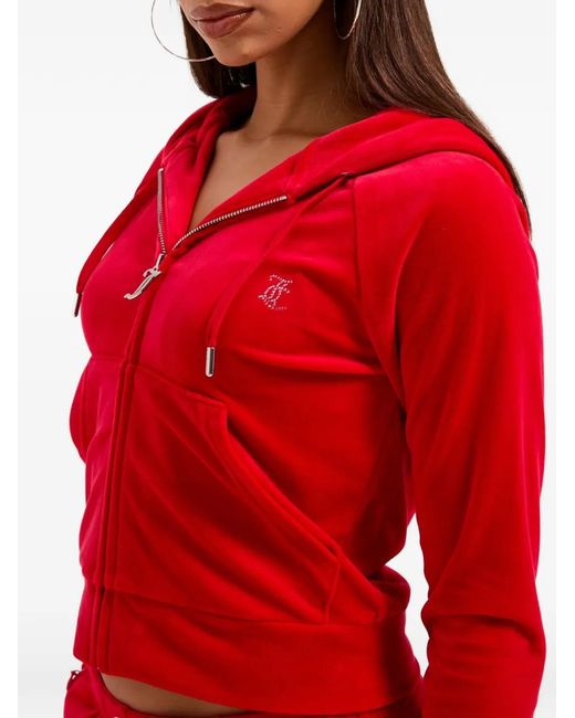 Juicy Couture Red Logo-Detail Hoodie