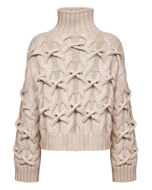 Brunello Cucinelli Natural Cable-Knit Sweater