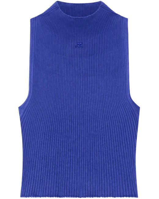 Courreges モックネック トップ Blue