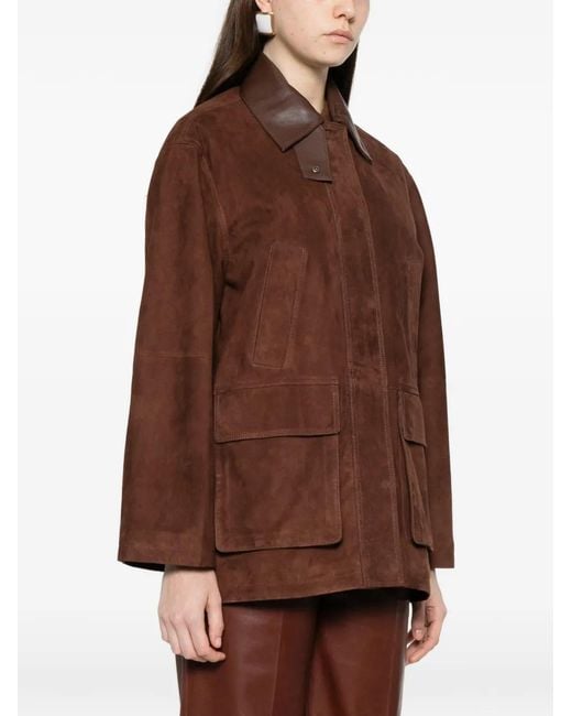 Arma Brown Elsa Front-Pocket Leather Jacket