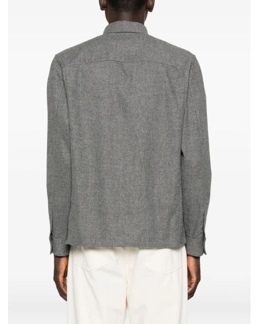 Paolo Pecora Button-Down Shirtjack Met Dubbele Zak in het Gray voor heren
